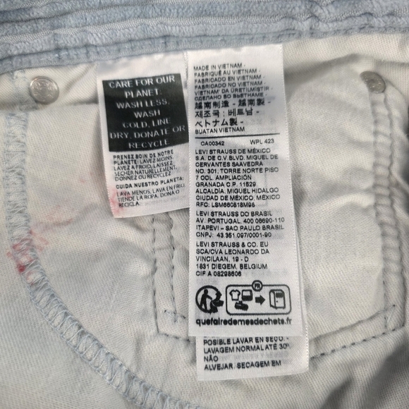 Levi's 514 Men's Corduroy Pants | W32 L30 | Light Blue Straight Leg - Picture 7 of 9